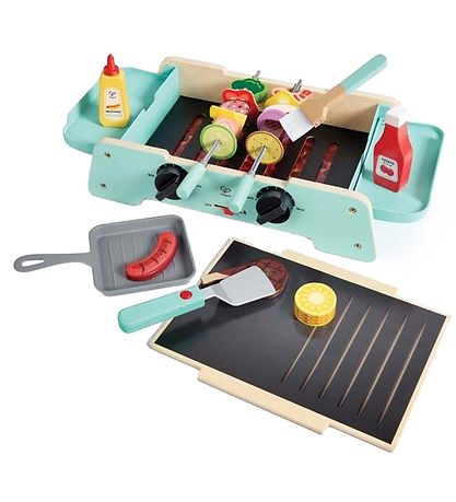 Hape Legemad m. Lyd/Lys - Træ - Sizzling Griddle & Grill BBQ
