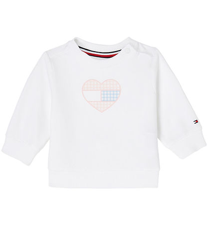 Tommy Hilfiger Sweatshirt - Gingham Flag - Hvid