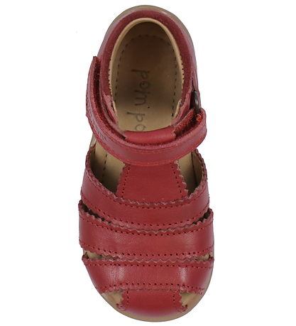 Pom Pom Sandaler - Starters Scallop Velcro - Dusty Red