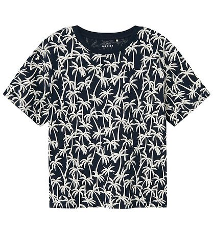Name It T-shirt - NkmValther - Dark Sapphire/Palms