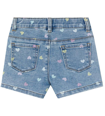 Name It Shorts - Slim - NmfSalli - Medium Blue Denim/Hearts