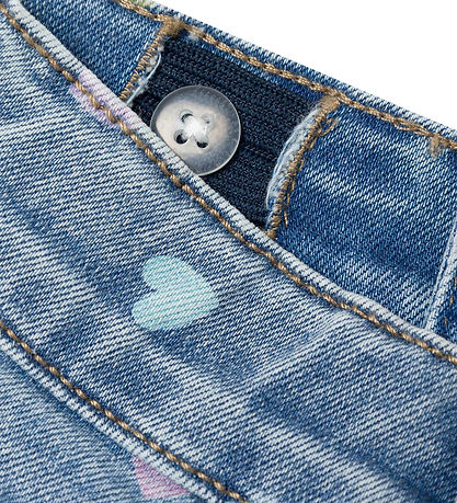 Name It Shorts - Slim - NmfSalli - Medium Blue Denim/Hearts