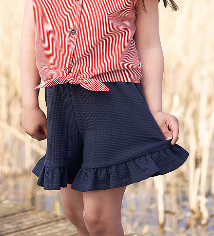 Msli Shorts - Waffle Frill - Night Blue