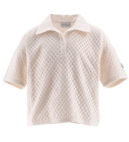 Moncler T-shirt/Shorts - Strik - Creme m. Hulmønster