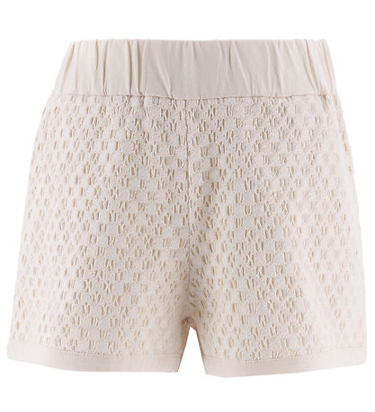 Moncler T-shirt/Shorts - Strik - Creme m. Hulmønster