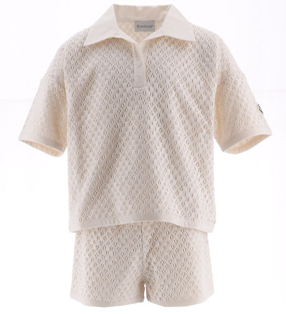 Moncler T-shirt/Shorts - Strik - Creme m. Hulmnster