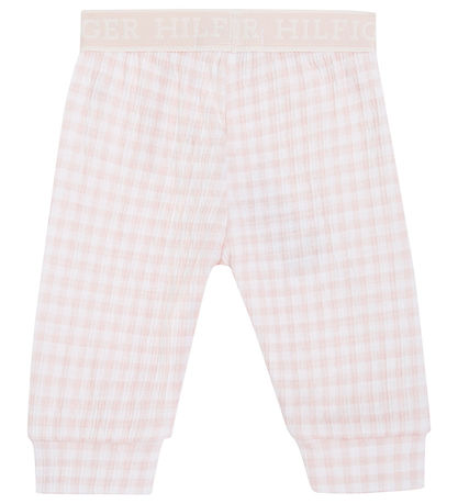 Tommy Hilfiger Leggings - Gingham - White/Pink Check