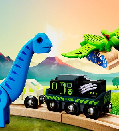 BRIO World Batteridrevet Tog Med Dinosaur m. Lyd og Lys - 5 Dele