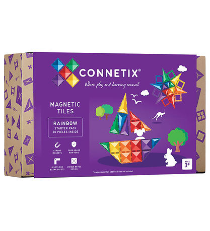 Connetix Magnetst - 60 Dele - Rainbow Starter Pack