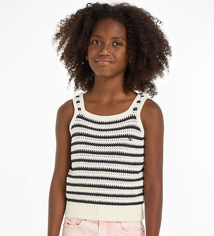 Tommy Hilfiger Top - Strik - Stripe Crochet - Calico/Desert Sky