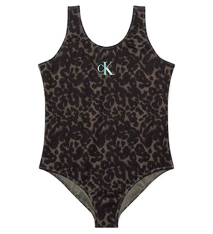 Calvin Klein Badedragt - Leopard Olive Aop