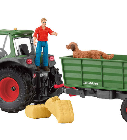 Schleich Farm World - Traktor Med Påhængsvogn - 42608