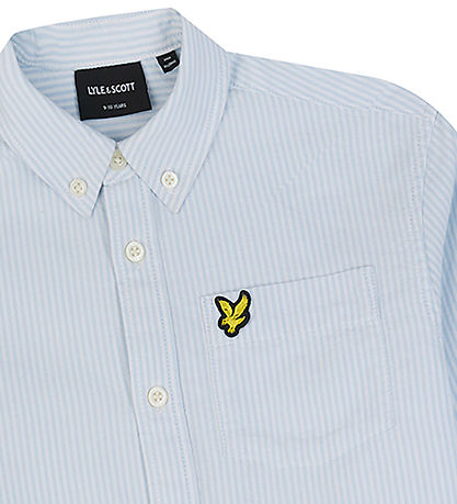 Lyle & Scott Skjorte - Oxford - Lysebl/Hvid