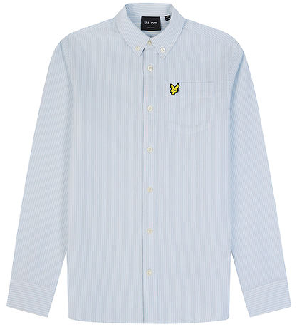 Lyle & Scott Skjorte - Oxford - Lysebl/Hvid