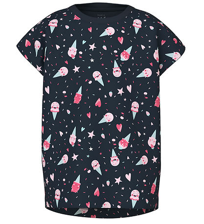 Name It T-shirt - NmfVigga - 3-pak - Parfait Pink/Dark Sapphire/