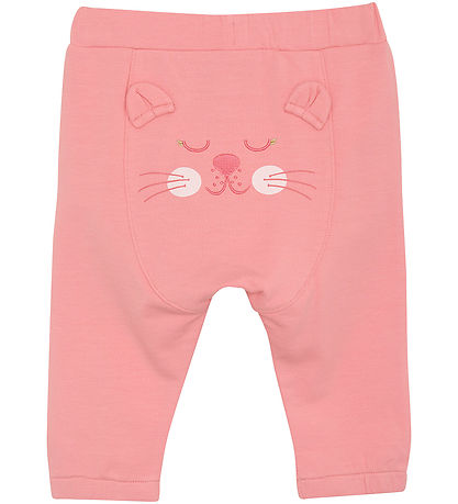 Minymo Sweatpants - Strawberry Ice m. Broderi