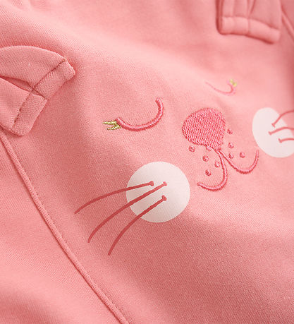 Minymo Sweatpants - Strawberry Ice m. Broderi