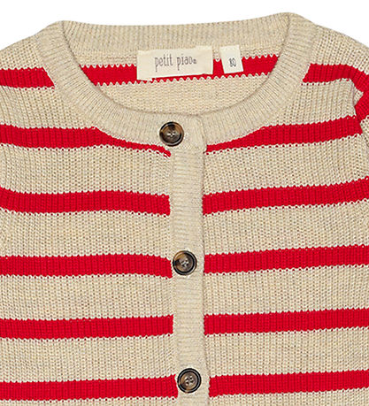 Petit Piao Cardigan - Strik - Off White/Bright Red