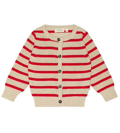 Petit Piao Cardigan - Strik - Off White/Bright Red