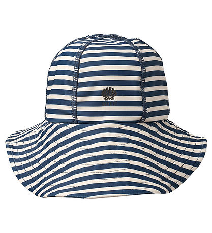 Wheat Badehat - UV40+ - Indigo Stripe m. Velcro