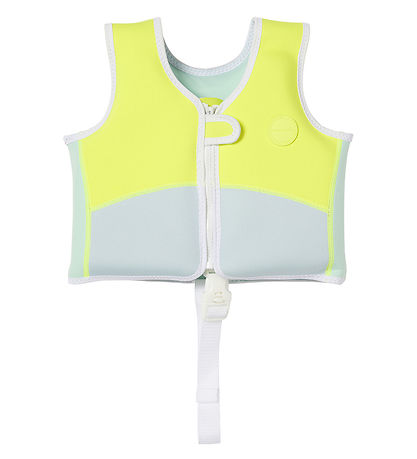 SunnyLife Svmmevest - Salty the Shark - 1-2 r - Aqua Neon Yell