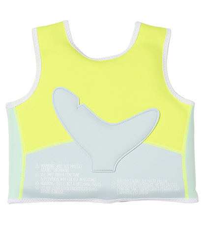 SunnyLife Svømmevest - Salty the Shark - 3-6 År - Aqua Neon Yell
