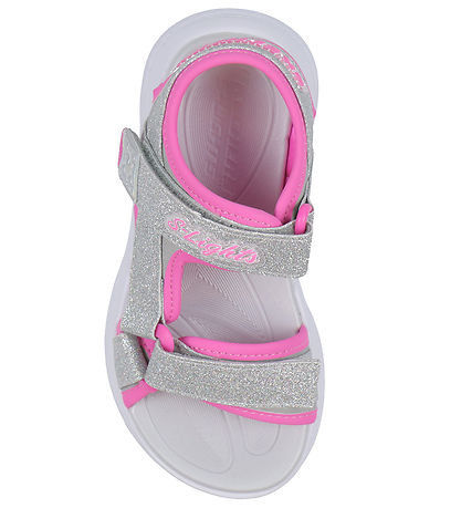 Skechers Sandaler m. Lys - Sola Glow - Silver/Hot Pink
