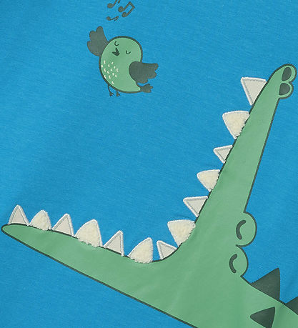 Name It T-Shirt - NmmHellan - Swedish Blue m. Krokodille