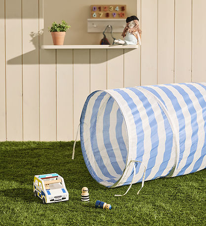 Kids Concept Legetunnel - 180 cm - Blå Striber