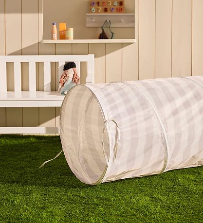 Kids Concept Legetunnel - 180 cm - Grå Striber