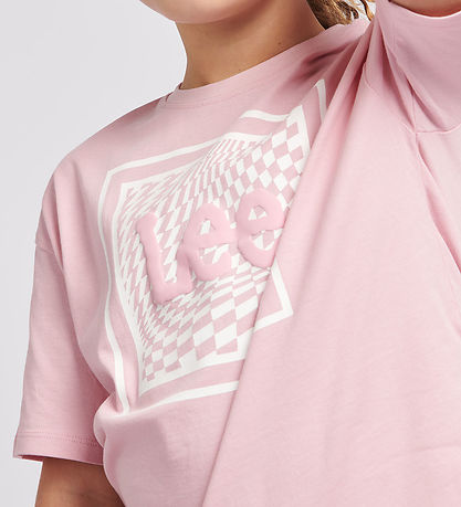 Lee T-Shirt - Check Graphic - Pink Nectar