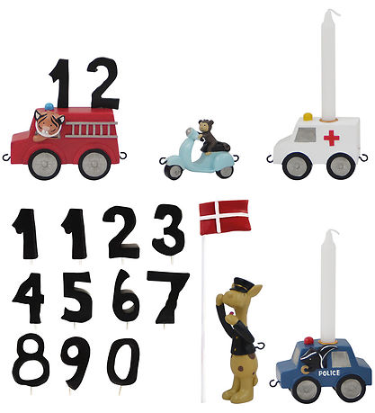 Kids by Friis Fødselsdagstog - Biler m. 11 tal