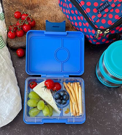 Yumbox Madkasse m. 3 Rum - Bento Snack - Surf Blue/Rocket