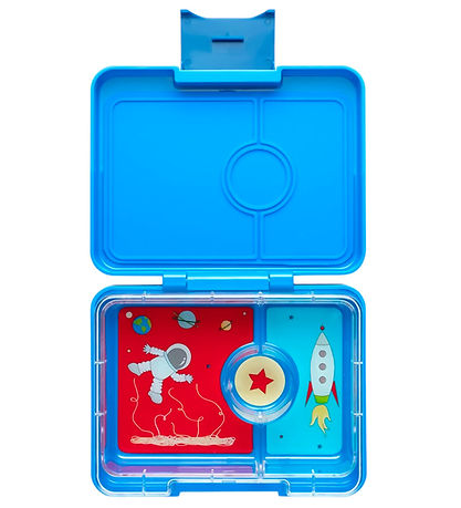 Yumbox Madkasse m. 3 Rum - Bento Snack - Surf Blue/Rocket