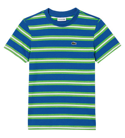 Lacoste T-shirt - Grn/Bl Stribet