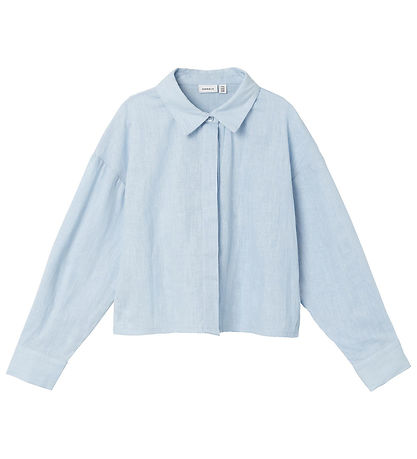 Name It Skjorte - Cropped - NkfFalinnen - Chambray Blue