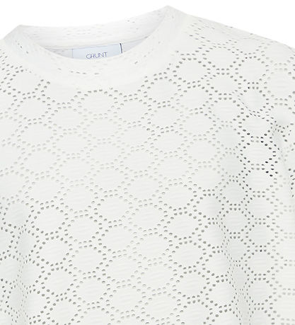 Grunt T-shirt - Elvas - Hvid m. Hulmønster