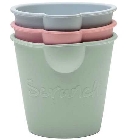 Scrunch Bath Buckets - 3-pak - Sage Green/Dusty Rose/Duck Egg Bl