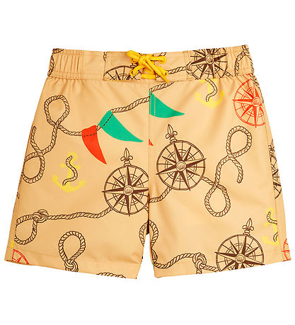 Mini Rodini Badeshorts - Nautical - Aop Beige