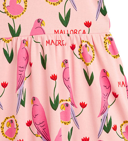 Mini Rodini Kjole - Parrot Aop - Pink