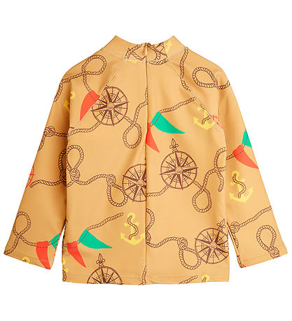 Mini Rodini Badebluse - UV50+ - Nautical Aop - Beige