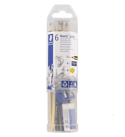 Staedtler Blyanter m. Tilbehør - Noris Jumbo - HB - 6 stk.