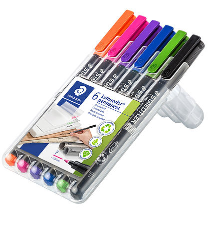 Staedtler Tuscher - 6 stk. - Lumocolor Perm - 0,6 mm