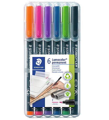 Staedtler Tuscher - 6 stk. - Lumocolor Perm - 0,6 mm