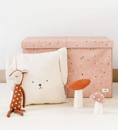3 Sprouts Opbevaringskasse m. Låg - 63x38x39 cm - Terrazzo/Clay