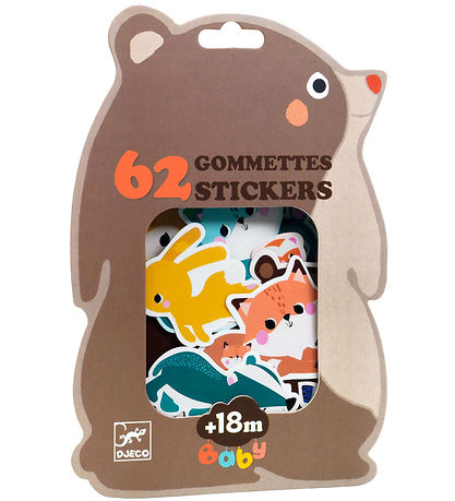 Djeco Klistermærker - 62 stk. - Skovdyr