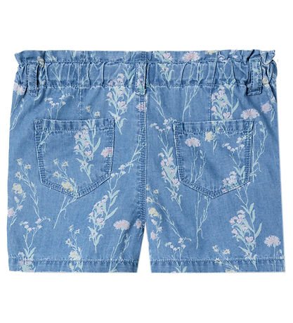 Name It Shorts - NmfBella - Medium Blue Denim m. Blomster