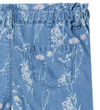 Name It Shorts - NmfBella - Medium Blue Denim m. Blomster