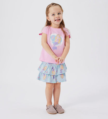Name It Sæt - Nederdel/T-Shirt - NmfVigea - Bonbon/Chambray Blue