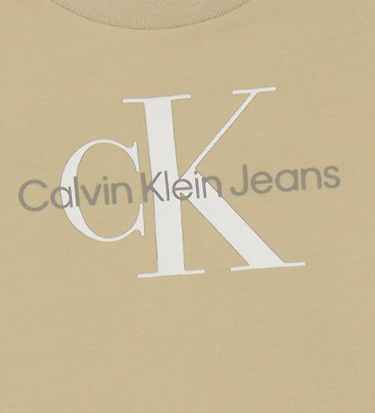 Calvin Klein Bluse - Monogram - Pale Khaki